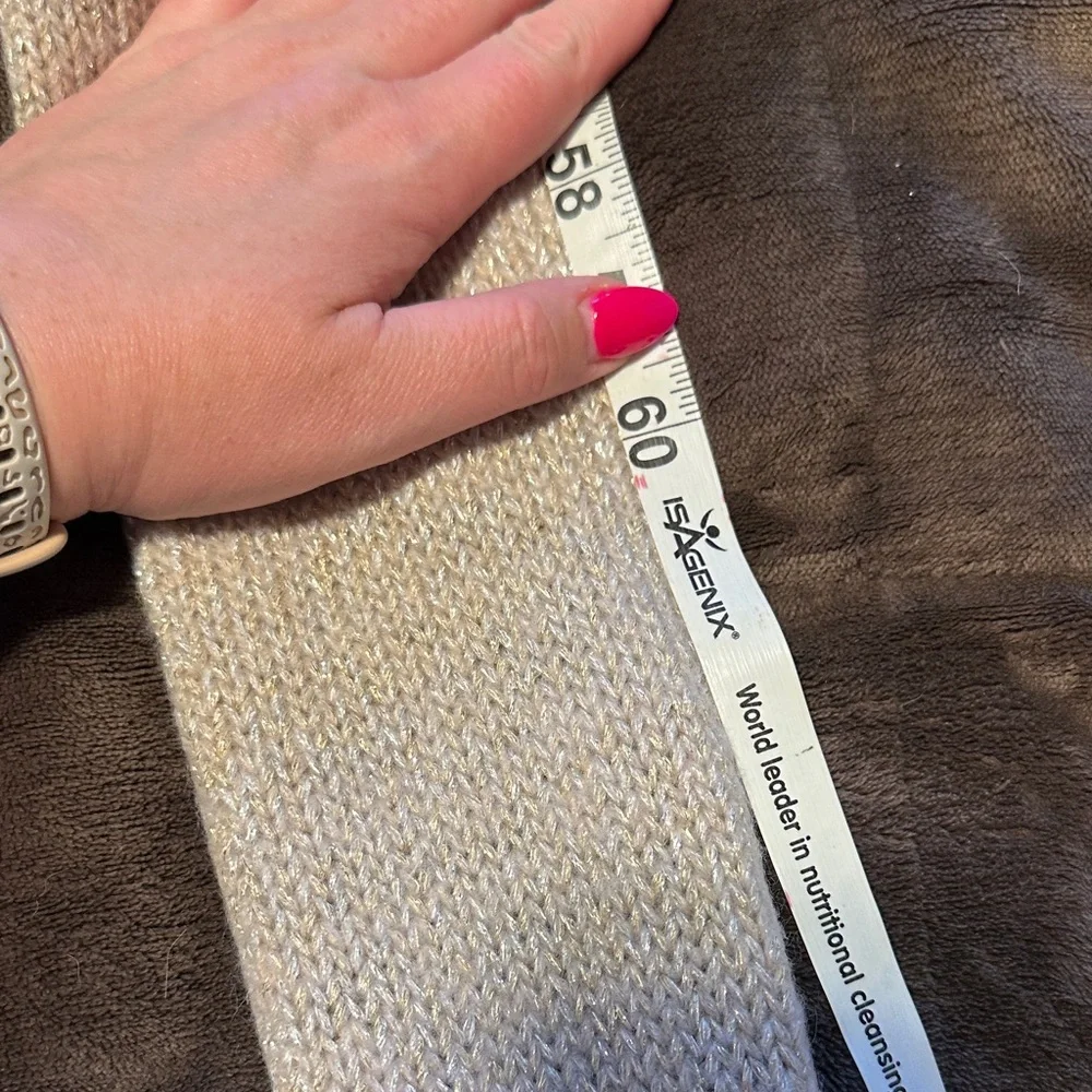 kate spade Cream Knit Scarf with Black Bow Accents